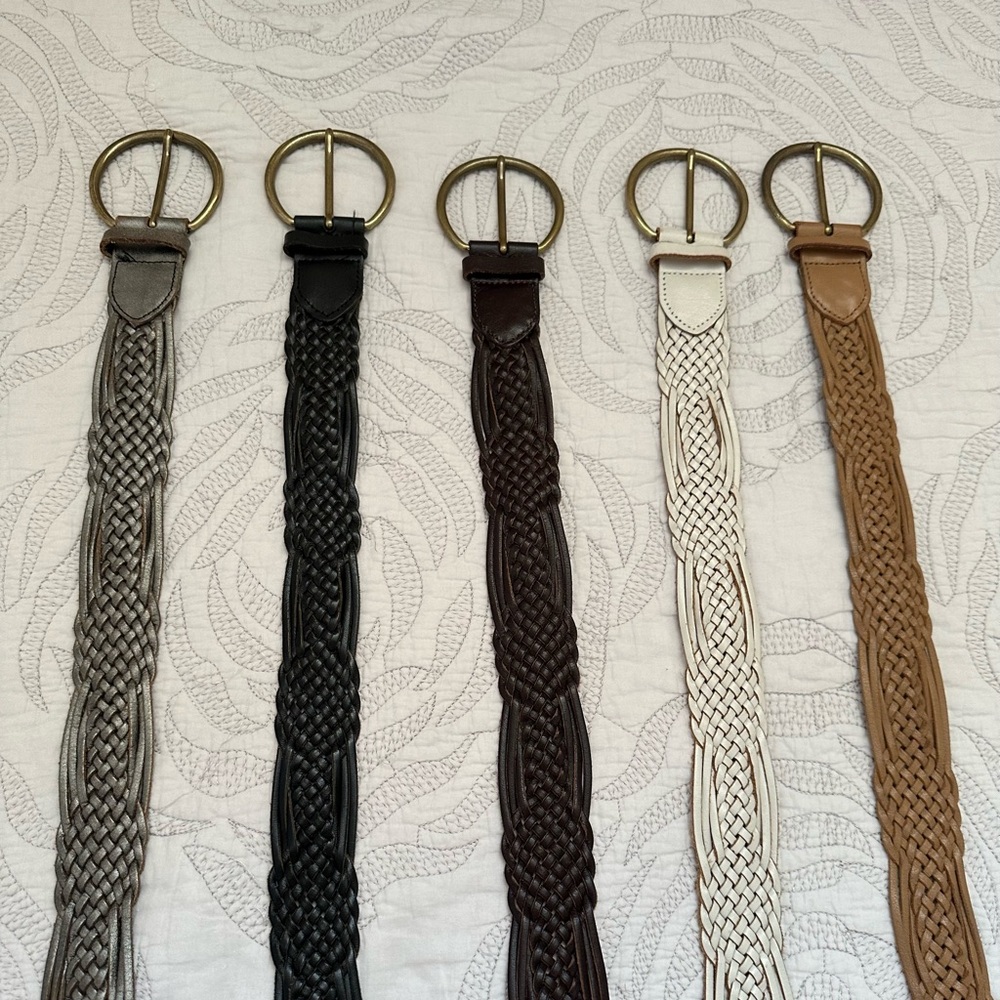 5 Woven Genuine Leather Belts (GAP Japan)